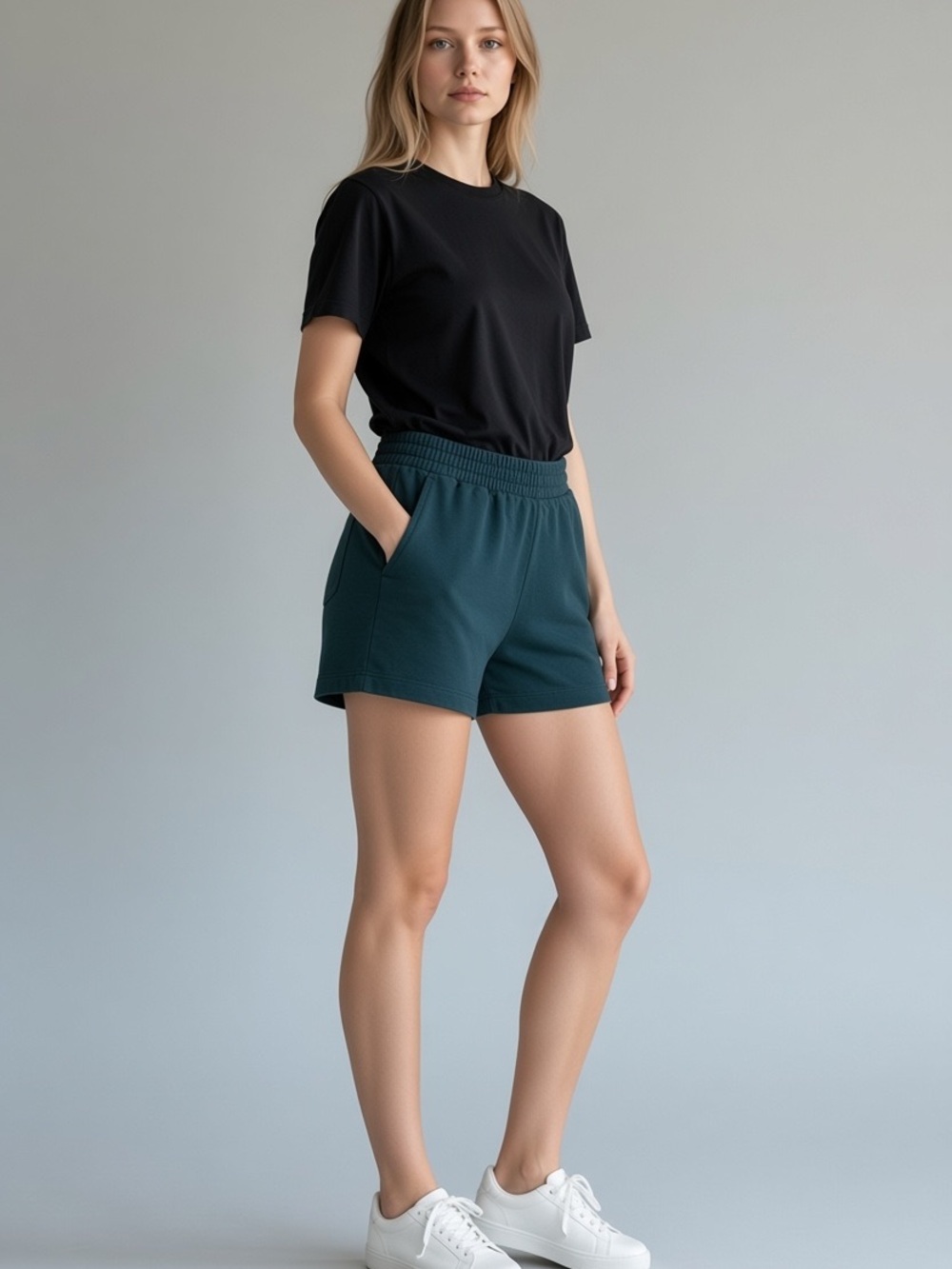 Zella Women's Hunter green Athletic Shorts with Elastic Waist